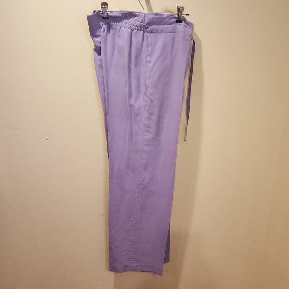 Silk Collection by Harve Benard Lavander 100% Silk Straight legs pants  size 6 - Picture 6 of 9
